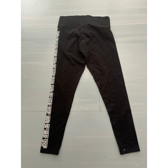 Pink Vs Black Sequin Cotton Yoga Leggings Sz M - Picture 4 of 4